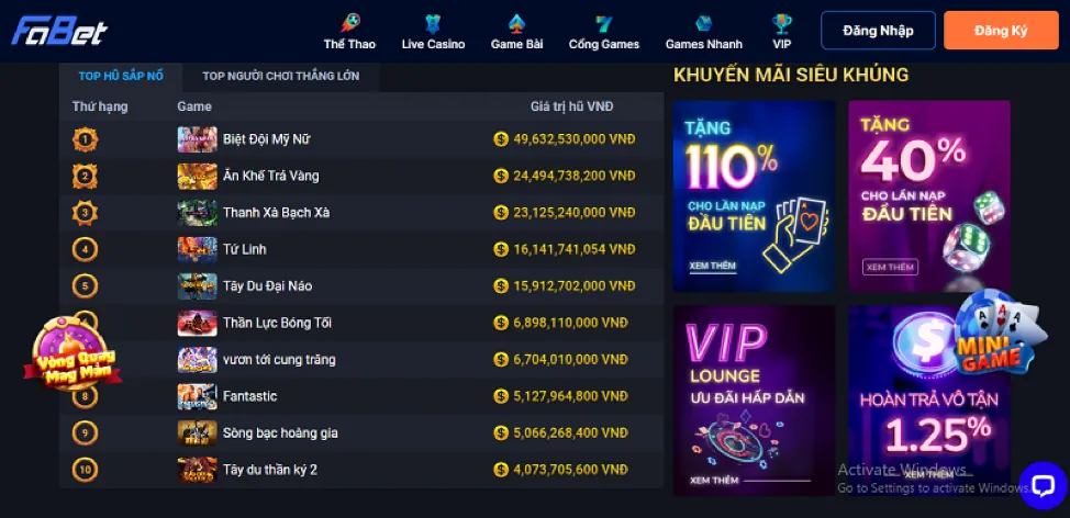 Đa dạng trò chơi tại W88